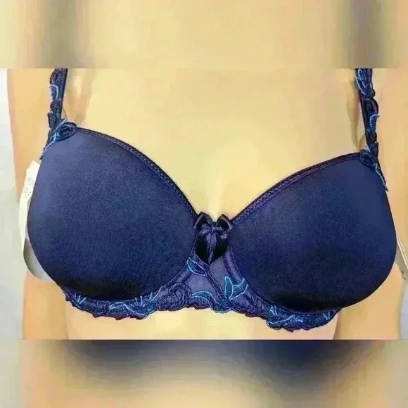 Simone Perele Andora 3D Demi Bra and Panty Set 34B Midnight - Picture 2 of 6